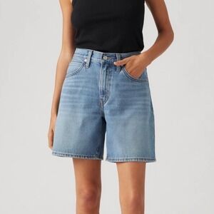 Levi's Light Blue High-Rise Denim Jean Shorts